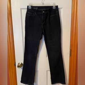 Ann Taylor curvy dark denim straight leg jeans size 4